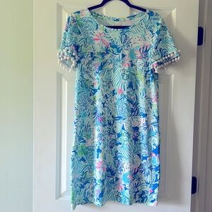 Lilly Pulitzer Size Medium Dress with Pom Pom detail sleeve